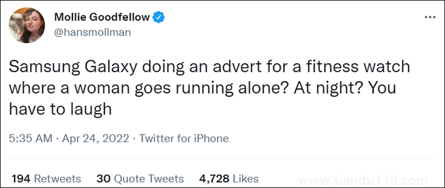 三星為女子獨自夜跑廣告道歉 被批“不切實際”(圖3) 三星為女子獨自夜跑廣告道歉 被批“不切實際”(圖3)