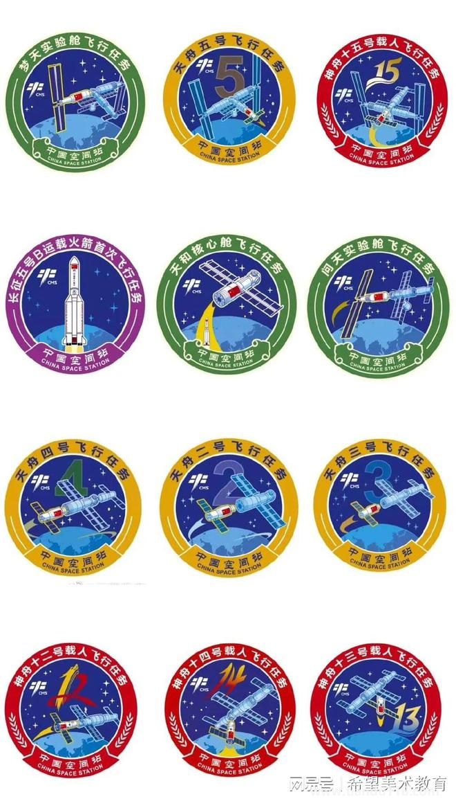 12枚中國(guó)空間站任務(wù)標(biāo)識(shí)集齊了！滿(mǎn)滿(mǎn)的航天科技感(圖2)