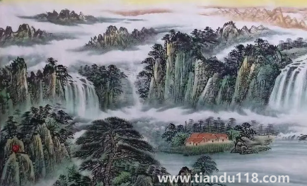 富水長流畫掛客廳能不能旺財(cái)（旭日東升圖掛客廳好不好）