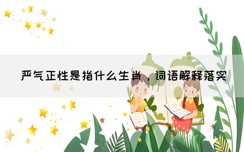 嚴(yán)氣正性是指什么生肖，詞語(yǔ)解釋落實(shí)